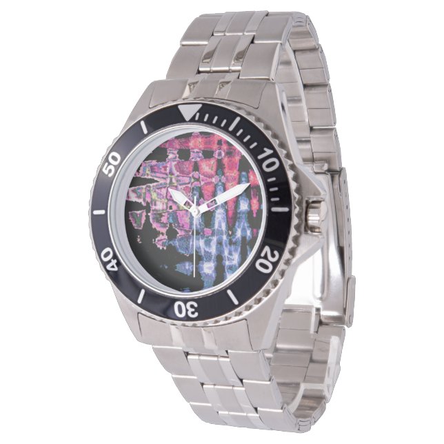 Lovely cool perfect colours Custom Stainless Steel Watch (Angled)