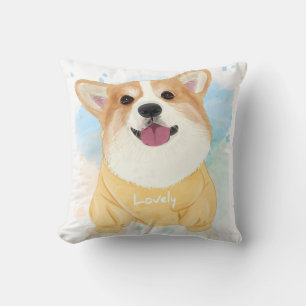 Lovely Corgi Dog   Blanket Gifts For Kids Throw Pillow