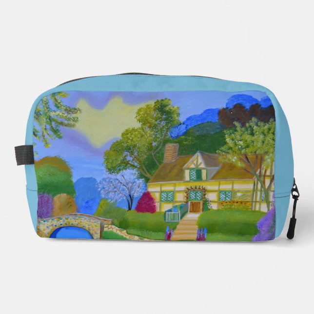 Lovely cottage cosmetic bag  (Front)