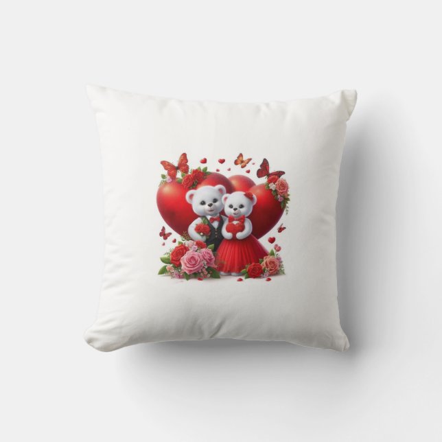 "Lovely Couple Coussin - Romantic Throw Cushion po (Recto)