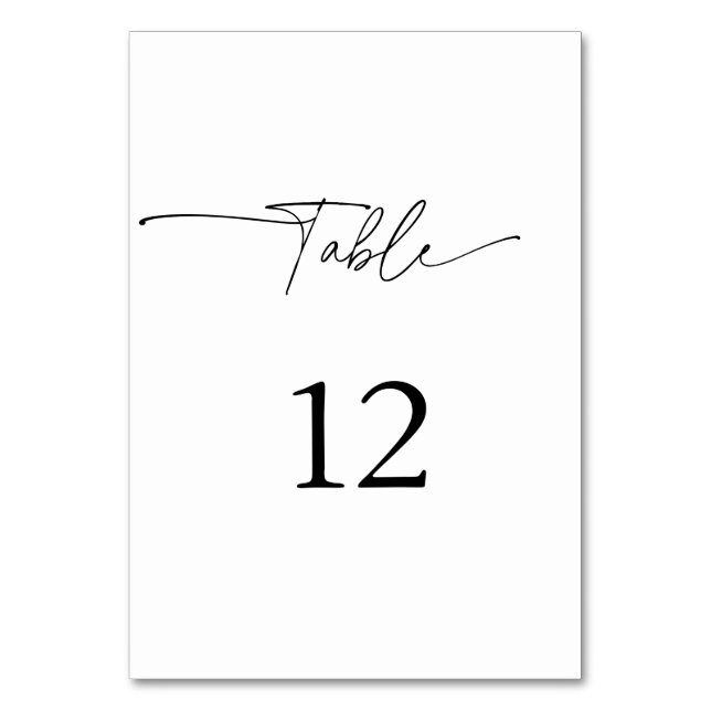 Lovely Couple Script  Table Number (Front)