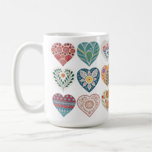 "Lovely & Cozy Heart-Themed Coffee Cup" Mug