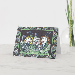 LOVELY CREEPY ZOMBIE BRIDESMAIDS SELFIE Blank Card