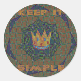  Lovely Crown Print vector Keep it Simple design Classic Round Sticker