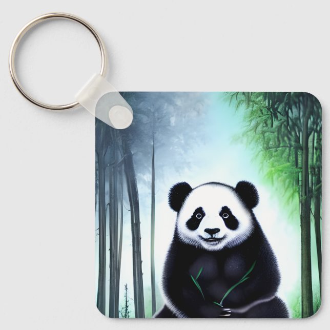Lovely, Cuddly Little Panda Bear Cub Keychain (Front)