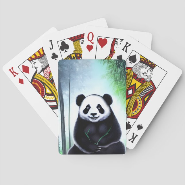 Lovely, Cuddly Little Panda Bear Cub Playing Cards (Back)