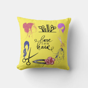 Lovely cushion/pillow for your hair salon. Unique! Throw Pillow