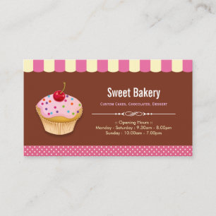 Lovely Custom Cupcakes  - Sweet Bakery Shop Business Card