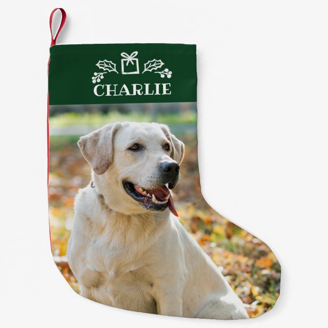 Lovely Custom Photo Pet Dog Small Christmas Stocking (Front)