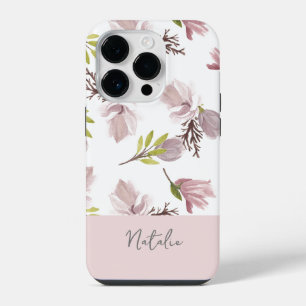 Lovely cute feminine personalized floral modern iPhone 14 pro case