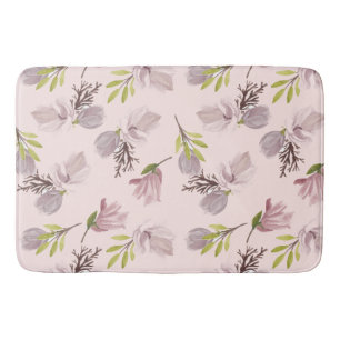 Lovely cute floral pattern Romantic pink pastel Bath Mat
