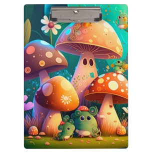Lovely cute mushrooms clipboard