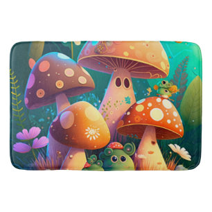Lovely cute mushrooms for kid's room bath mat