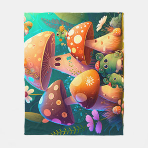 Lovely cute mushrooms for kid's room fleece blanket