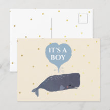 Lovely Cute Whale Baby Shower Its a Boy