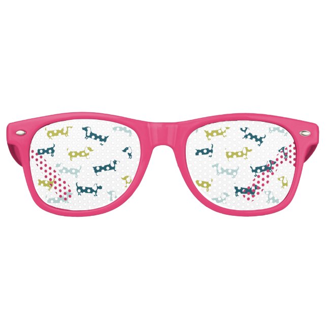 Lovely dachshunds in great colours retro sunglasses (Front)