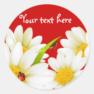 Lovely Daisies and Ladybugs Stickers