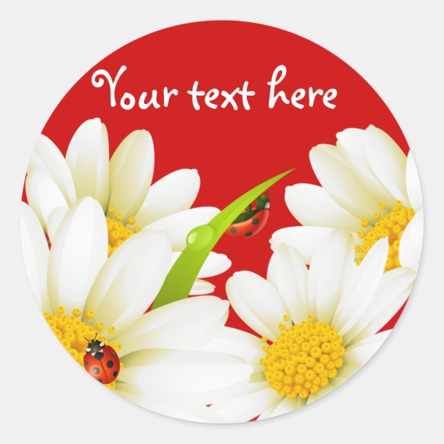 Lovely Daisies and Ladybugs Stickers (Front)