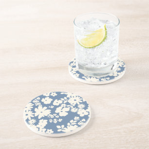 Lovely Daisies Pattern Custom Background Colours  Coaster