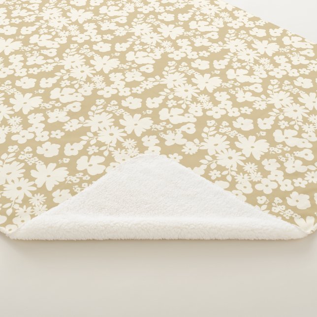 Lovely Daisies Pattern Custom Background Colours   Sherpa Blanket (3/4)