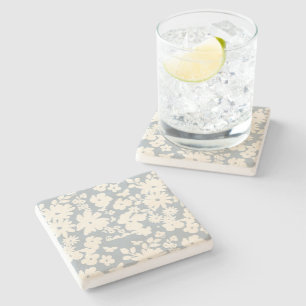 Lovely Daisies Pattern Custom Background Colours  Stone Coaster