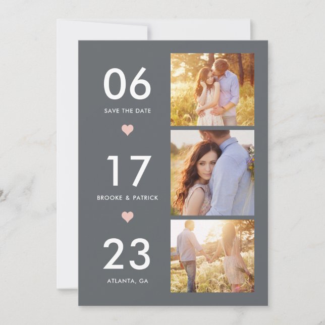 Lovely Date EDITABLE COLOR Save The Date Card (Front)