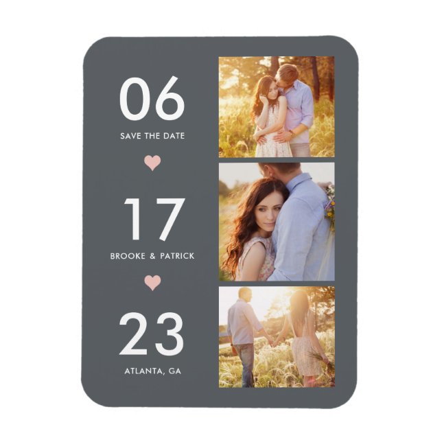 Lovely Date EDITABLE COLOR Save The Date Magnet (Vertical)
