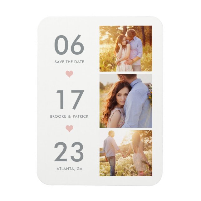 Lovely Date EDITABLE COLOR Save The Date Magnet (Vertical)