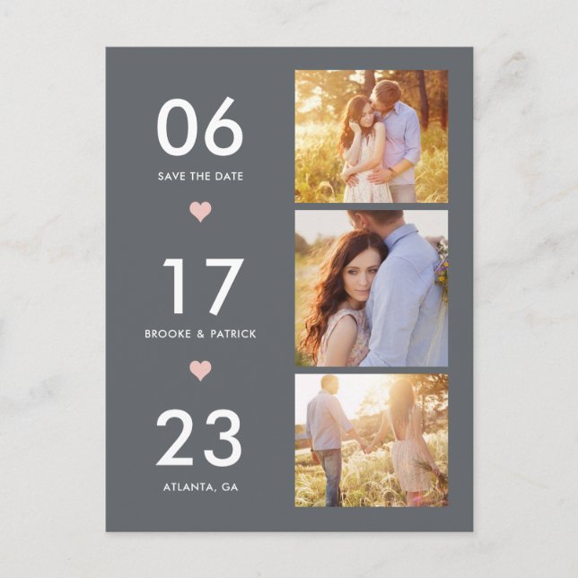 Lovely Date EDITABLE COLOR Save The Date Postcard (Front)