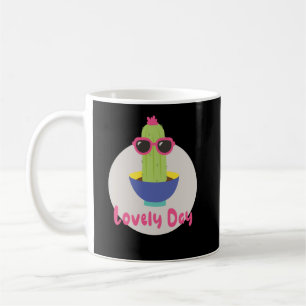 Lovely day Kawaii funny cactus wearing sunglasses  Coffee Mug