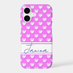 Lovely Design Pink With Hearts Name Template