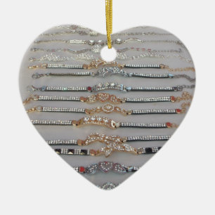 Lovely Diamind Jewellery heart design art collecti Ceramic Ornament