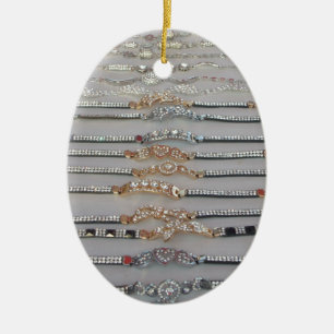 Lovely Diamind Jewellery heart design art collecti Ceramic Ornament