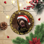 Lovely Dog Puppy Pet First Christmas Simple Photo Ceramic Ornament<br><div class="desc">Lovely Dog Puppy Pet First Christmas Photo Ceramic Ornament</div>