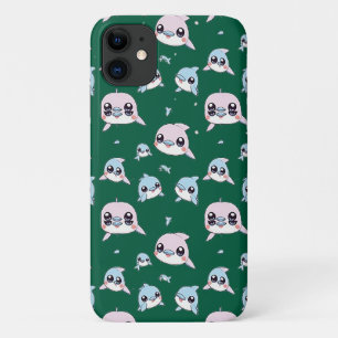Lovely dolphins - Modern digital pattern design 1 iPhone 11 Case