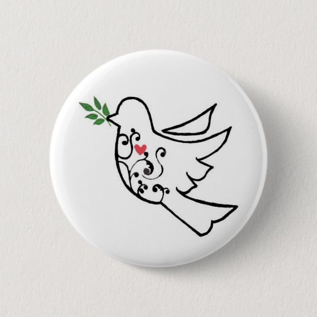 Lovely Dovely 2 Inch Round Button (Front)