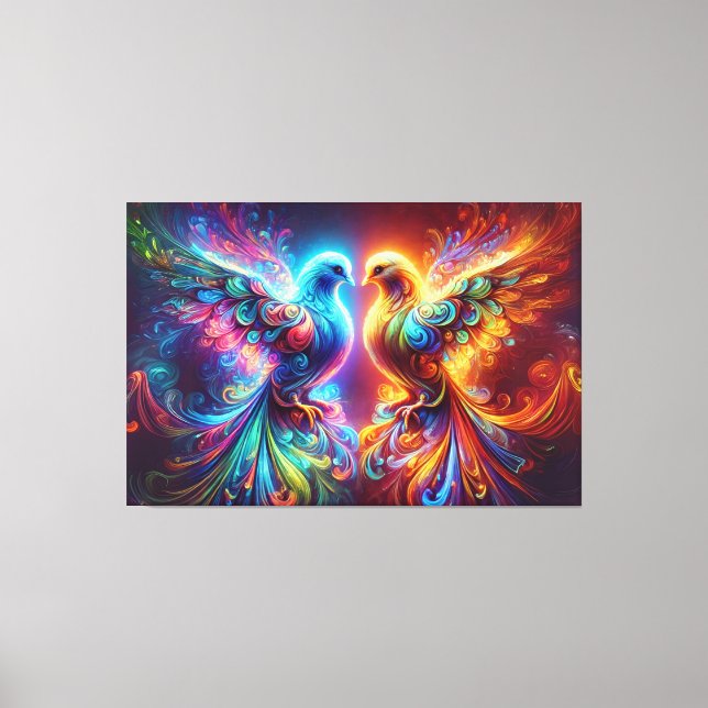 Lovely Doves Love Canvas Print (Front)