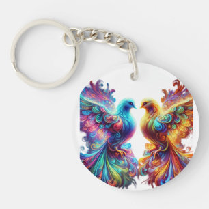 Lovely Doves Love Keychain