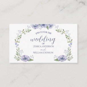 lovely dusty blue floral wedding enclosure card