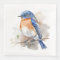 Lovely Eastern Bluebird Orange Blue Watercolor
