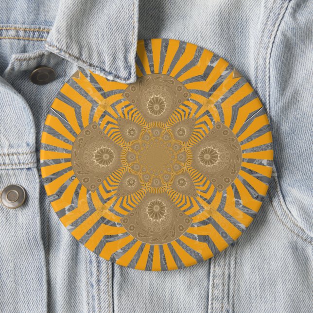 Lovely Edgy  amazing symmetrical pattern design 6 Inch Round Button (In Situ)