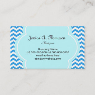 Lovely, elegant, modern blue chevron business card