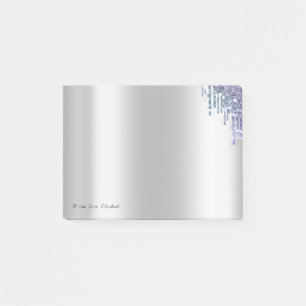 Lovely Elegant Violet Glitter Drips Post-it Notes