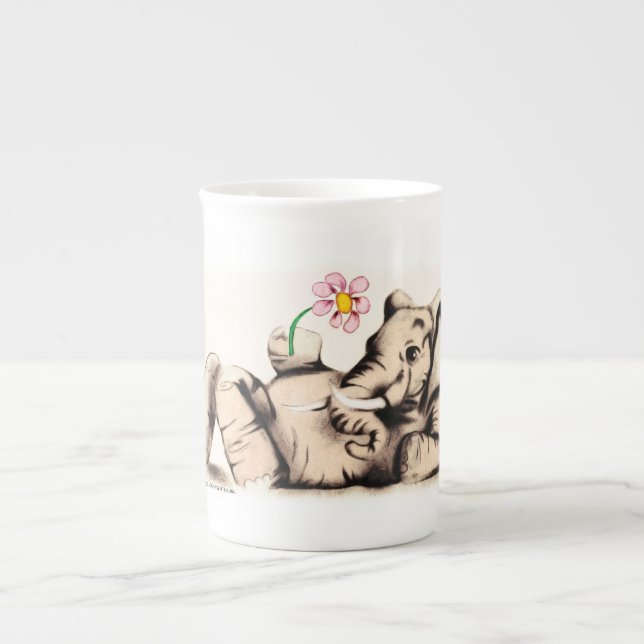 Lovely Elephant Bone China Mug (Front)
