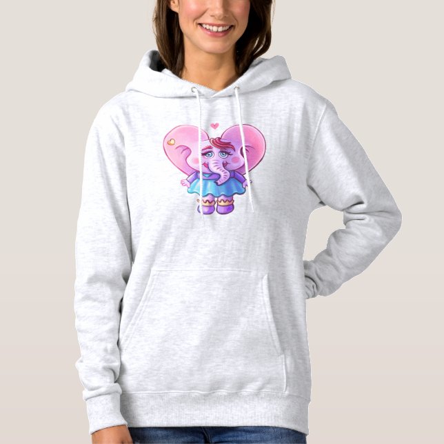 Lovely Elephant Fila Hoodie (Front)