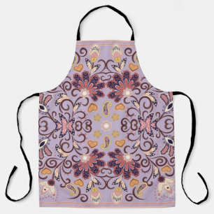 Lovely ethnic indian flowers. Beautiful ornament. Apron