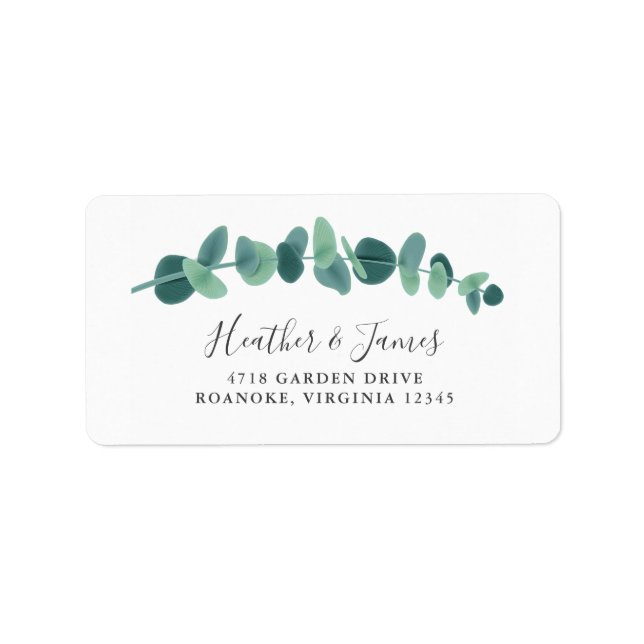 Lovely Eucalyptus Wedding Label (Front)