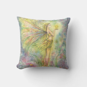 Lovely Faerie and Star Throw Pillow