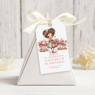 Lovely Fairy 6th Birthday Pink Flowers Favour Gift Tags