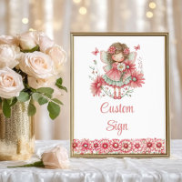 Lovely Fairy Girl Blush Floral Birthday Custom